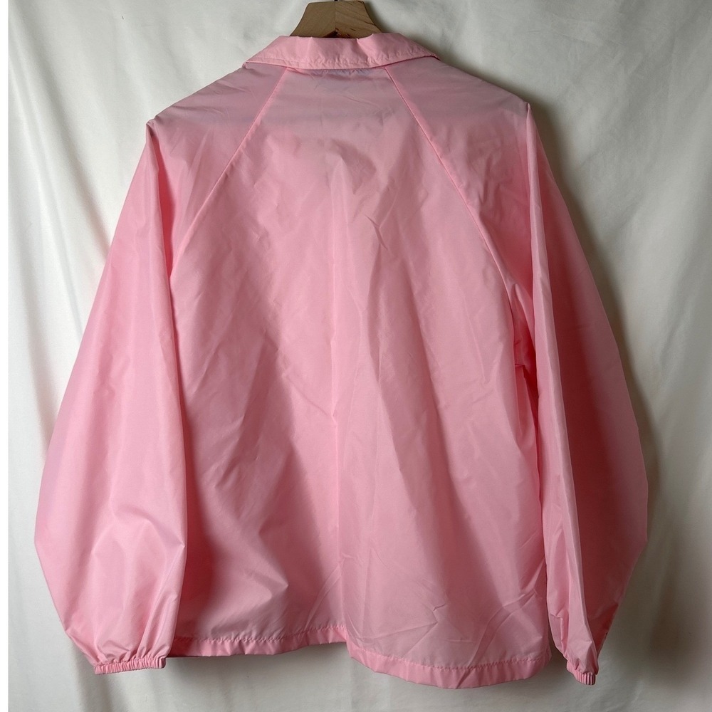 Duckster Womens Windbreaker Raincoat Pink Size XL 80s Retro Vintage Spring Light - Picture 2 of 8